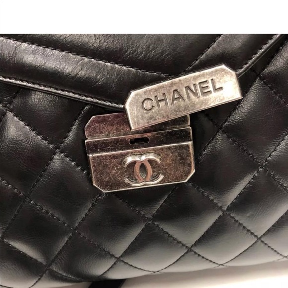 ♦️sola♦️Chanel Mad About Quilted Black Leather Han - Picture 5 of 8